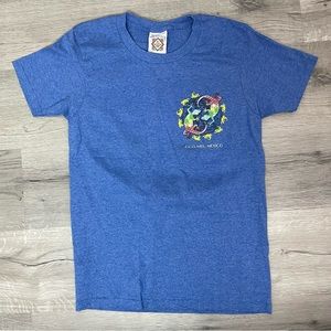 YachtClub Cozumel Mexico T-Shirt Graphic Tee Blue Adult Small / Youth XL